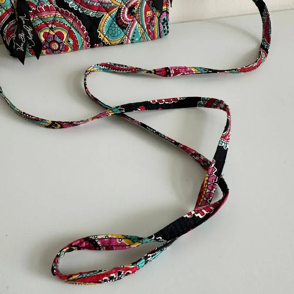 Vera Bradley Parisian Paisley Strap Wallet Removable Crossbody Bag Large Clutch - Picture 3 of 6